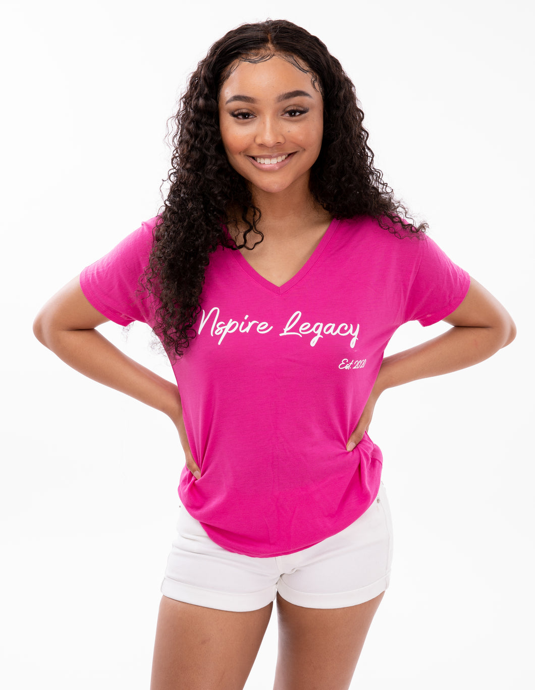 Women's Berry Pink Slouchy V-neck